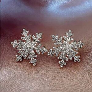 Elegant Silver Snowflake Earrings